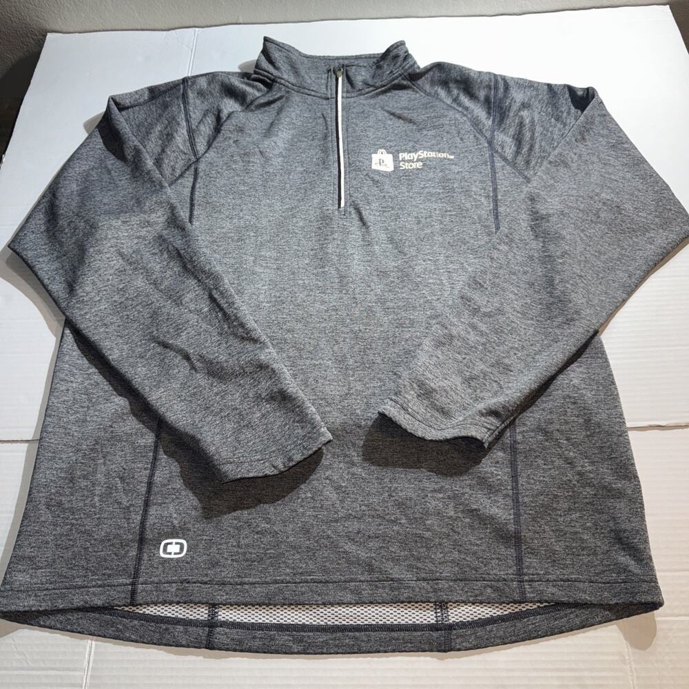 PlayStation Store 1/4 Zip Gray Sweater Endurance 2XL Long Sleeve